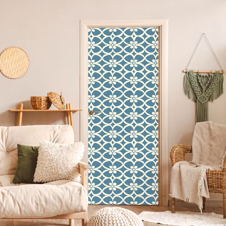 Deursticker - Patroon - Symmetrisch - Blauw — 4