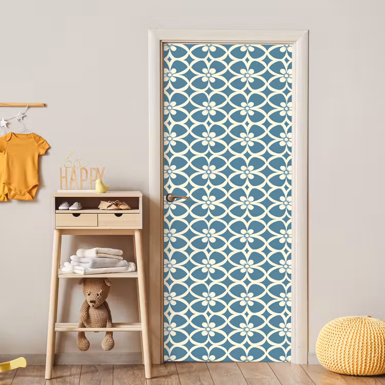 Deursticker - Patroon - Symmetrisch - Blauw — 6