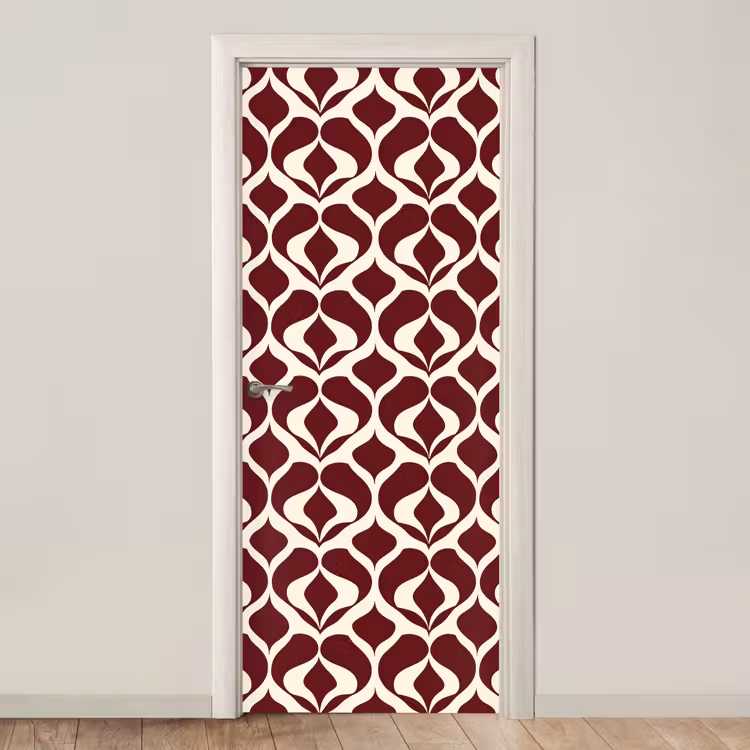 Deursticker - Rood - Druppelpatroon - Grafisch — 1