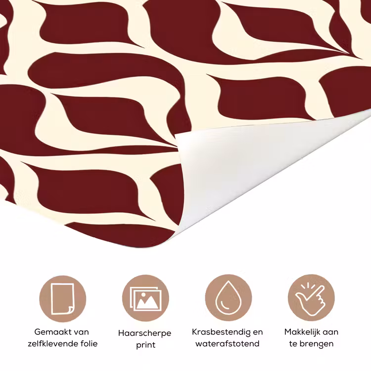 Deursticker - Rood - Druppelpatroon - Grafisch — 3