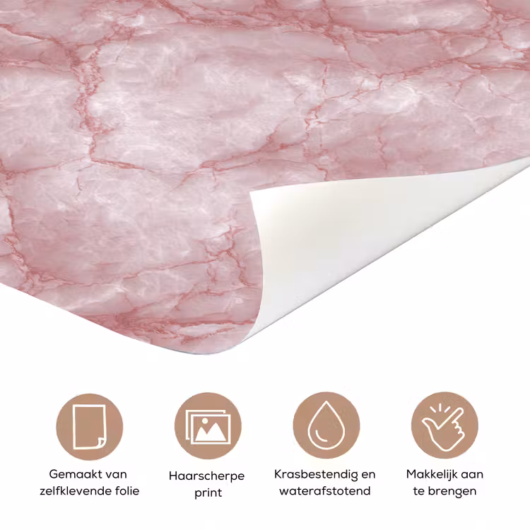 Deursticker - Roze - Kwartsmarmer - Aders — 3