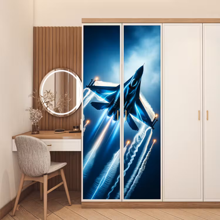 Deursticker - Straaljager - Blauw - Jongens — 5