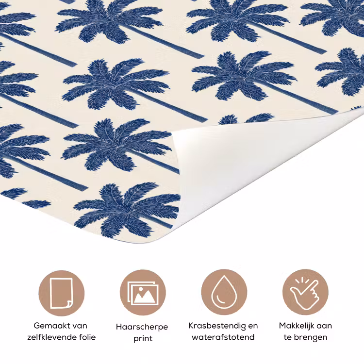 Deursticker - Symmetrisch - Palm - Blauw — 3