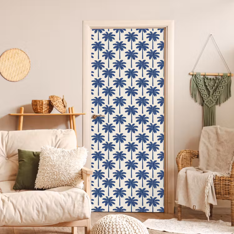 Deursticker - Symmetrisch - Palm - Blauw — 4