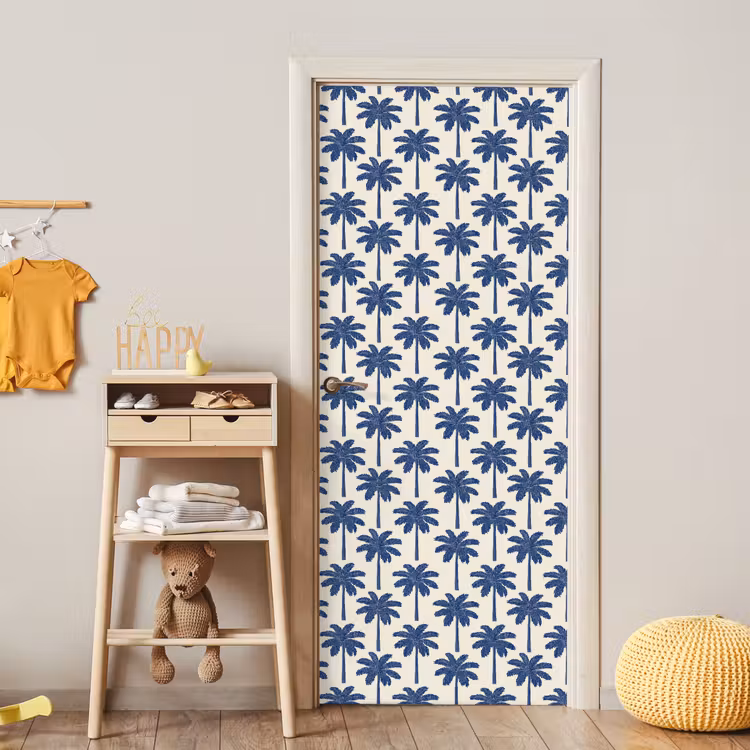 Deursticker - Symmetrisch - Palm - Blauw — 6