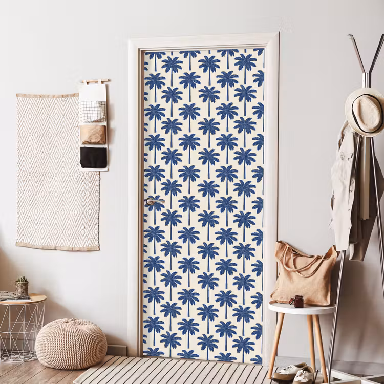 Deursticker - Symmetrisch - Palm - Blauw — 8