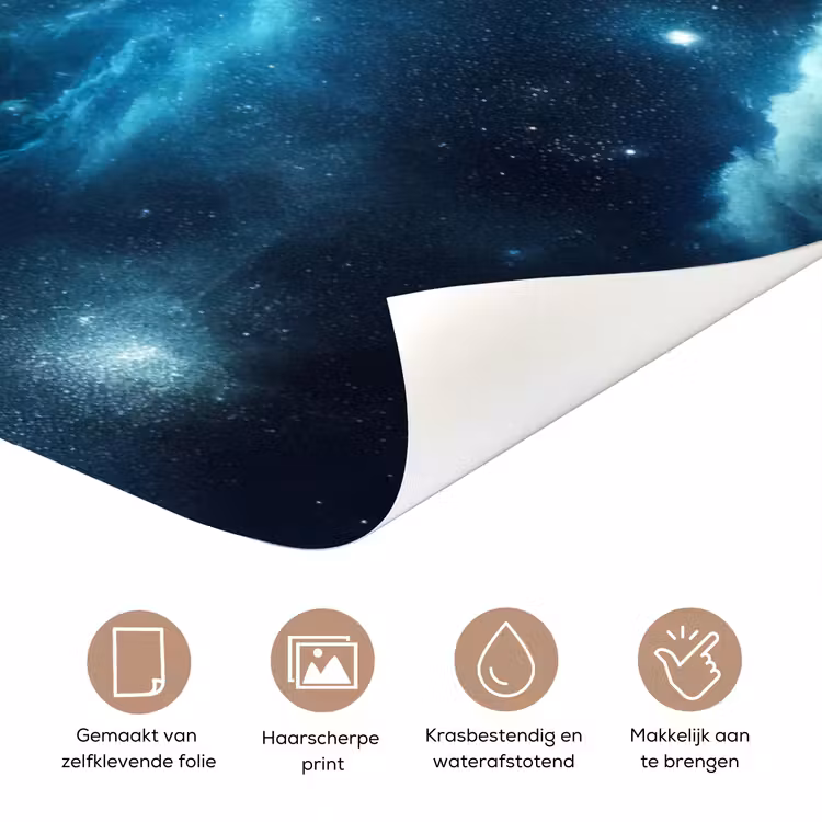 Deursticker - Voetbal - Galaxy - Ruimte - Sport - Blauw — 3