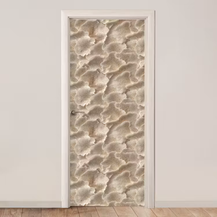 Deursticker - Waaierstructuren - Beige - Vezeltextuur — 1
