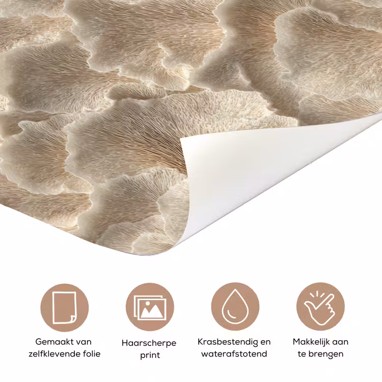 Deursticker - Waaierstructuren - Beige - Vezeltextuur — 3