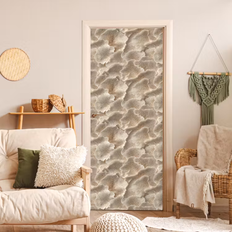 Deursticker - Waaierstructuren - Beige - Vezeltextuur — 4