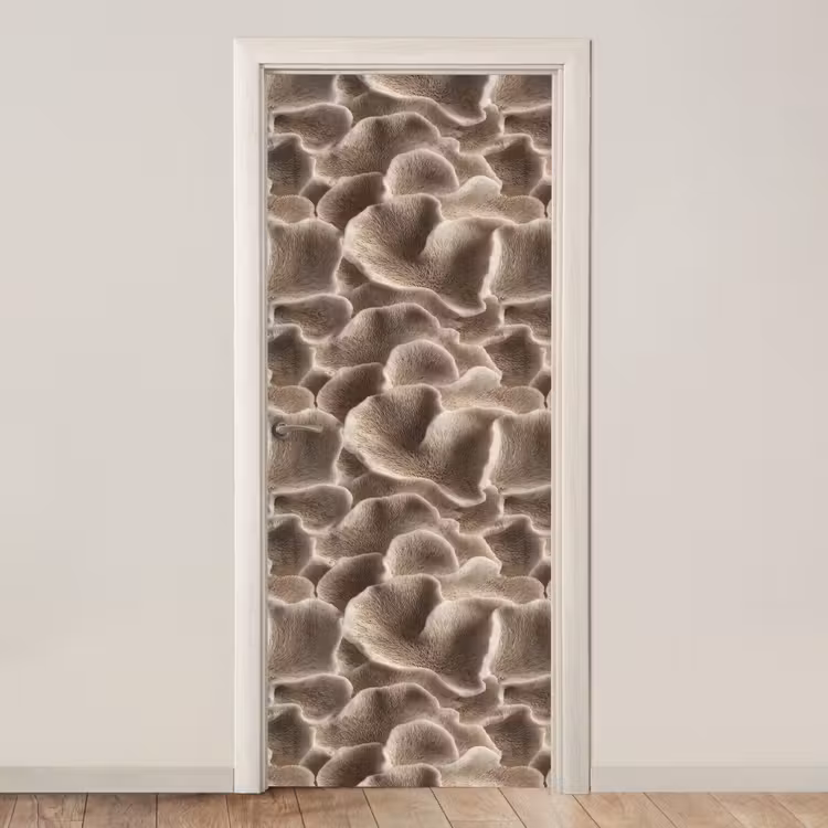 Deursticker - Waaiervorm - Beige - Vezel textuur — 1