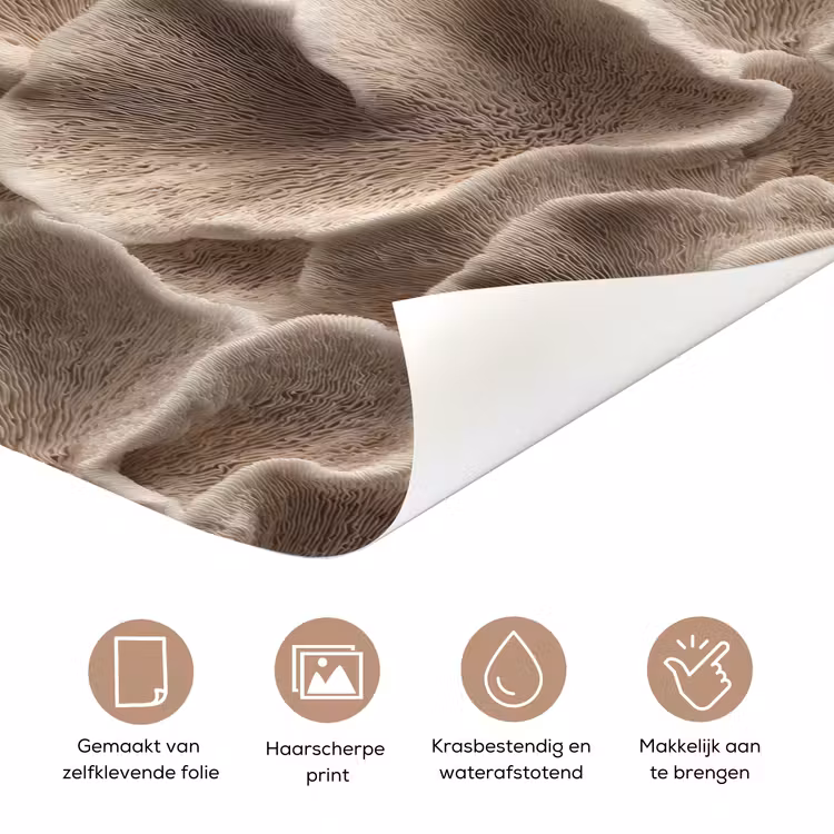 Deursticker - Waaiervorm - Beige - Vezel textuur — 3