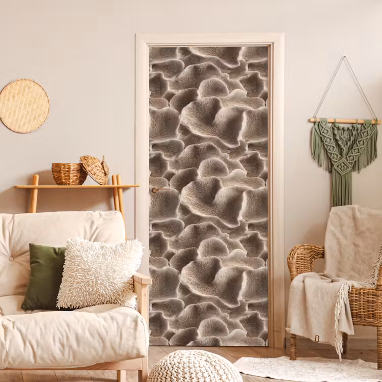 Deursticker - Waaiervorm - Beige - Vezel textuur — 4