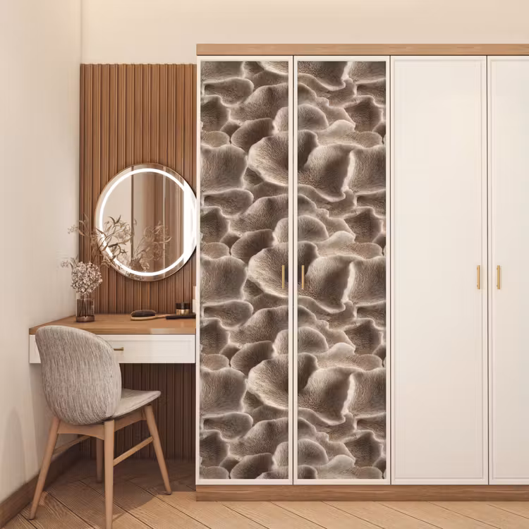 Deursticker - Waaiervorm - Beige - Vezel textuur — 5