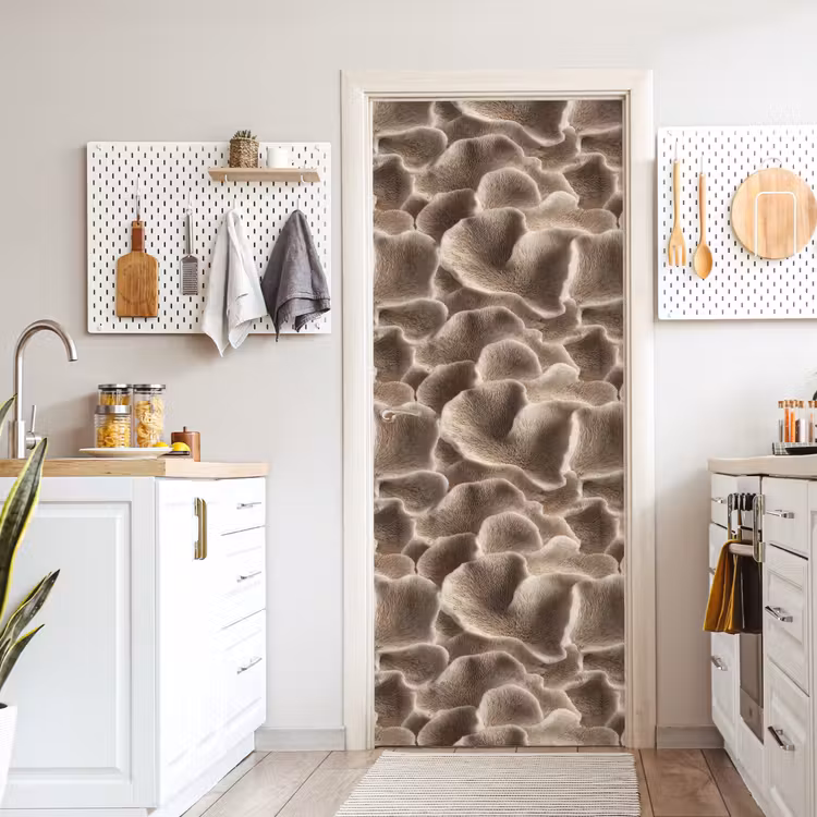 Deursticker - Waaiervorm - Beige - Vezel textuur — 7
