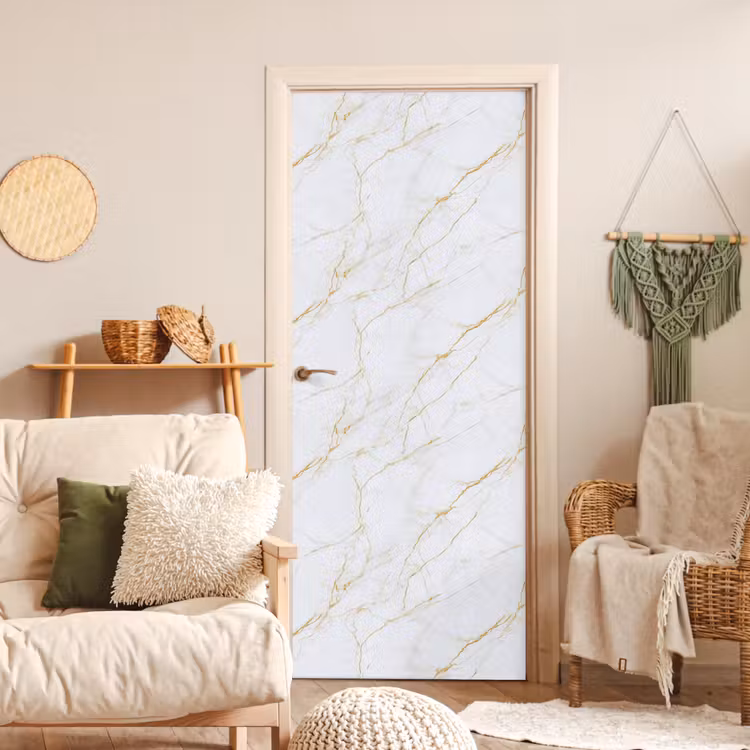 Deursticker - Wit - Marmer - Goud - Luxueus — 4