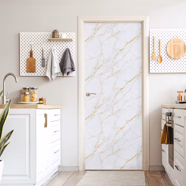 Deursticker - Wit - Marmer - Goud - Luxueus — 7