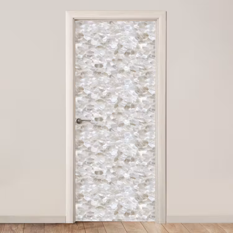 Deursticker - Wit - Penseelstreken - Reliëfeffect — 1