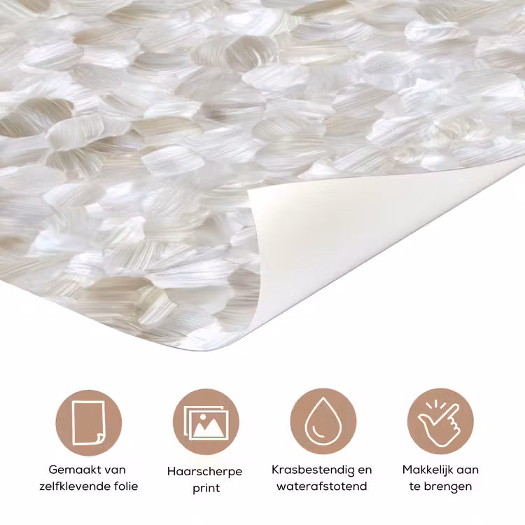 Deursticker - Wit - Penseelstreken - Reliëfeffect — 3