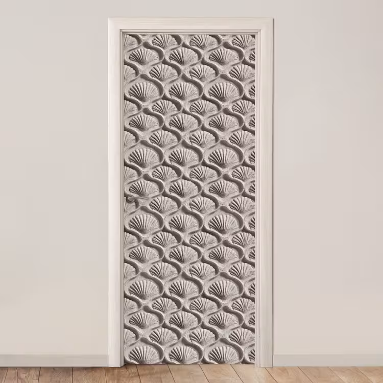 Deursticker - Zand - Schelpenvorm - Grijs — 1