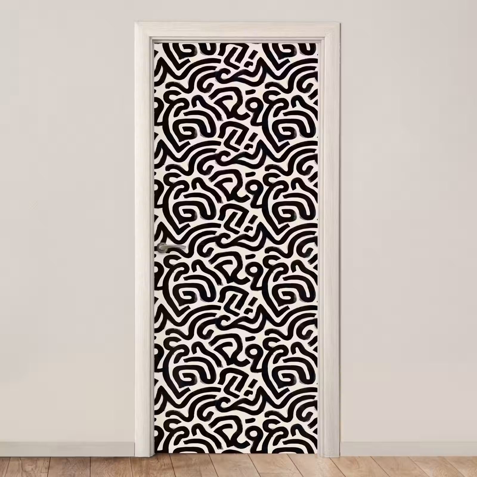 Deursticker - Modern - Abstract - Zwart — 1