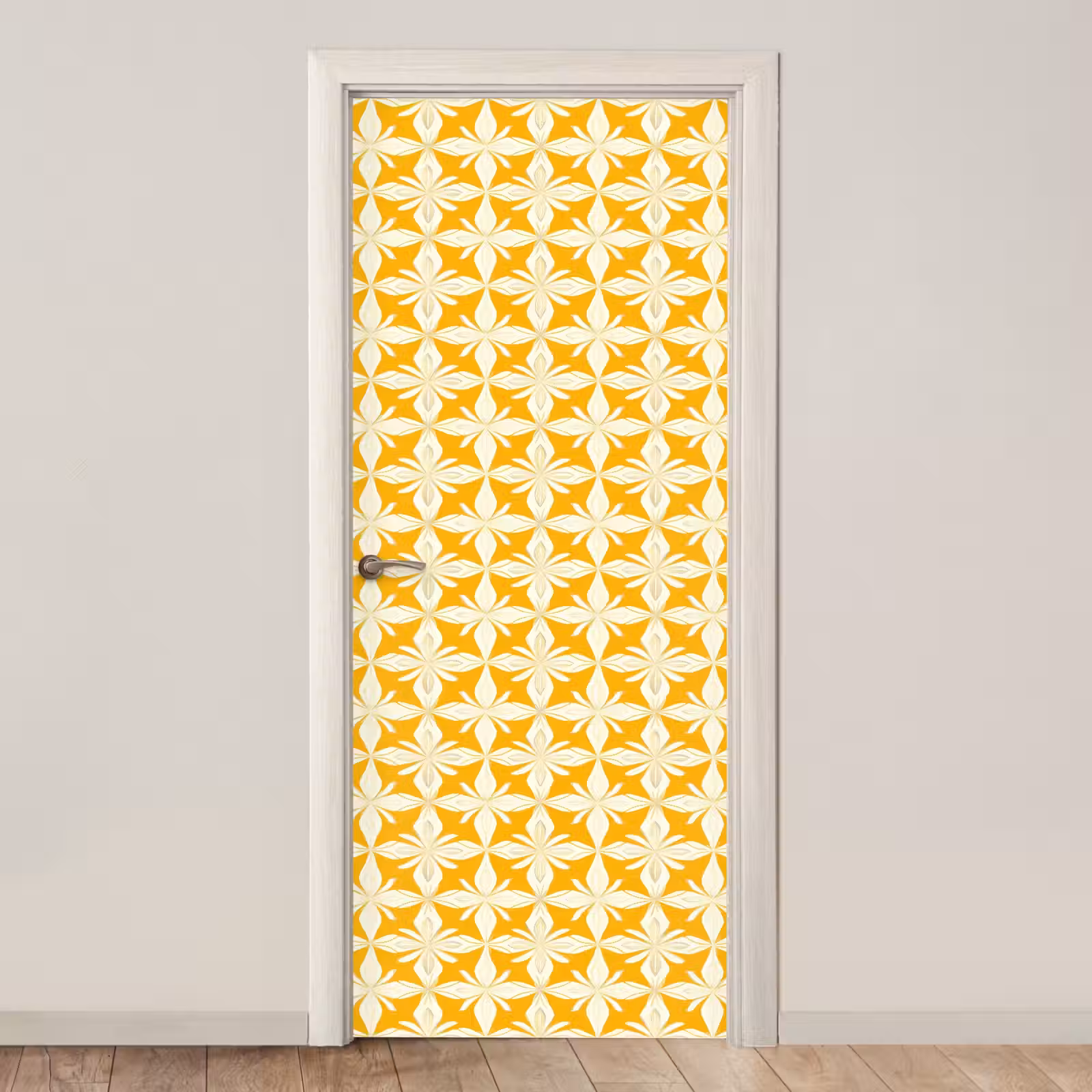 Deursticker - Patroon - Retro - Geel — 1