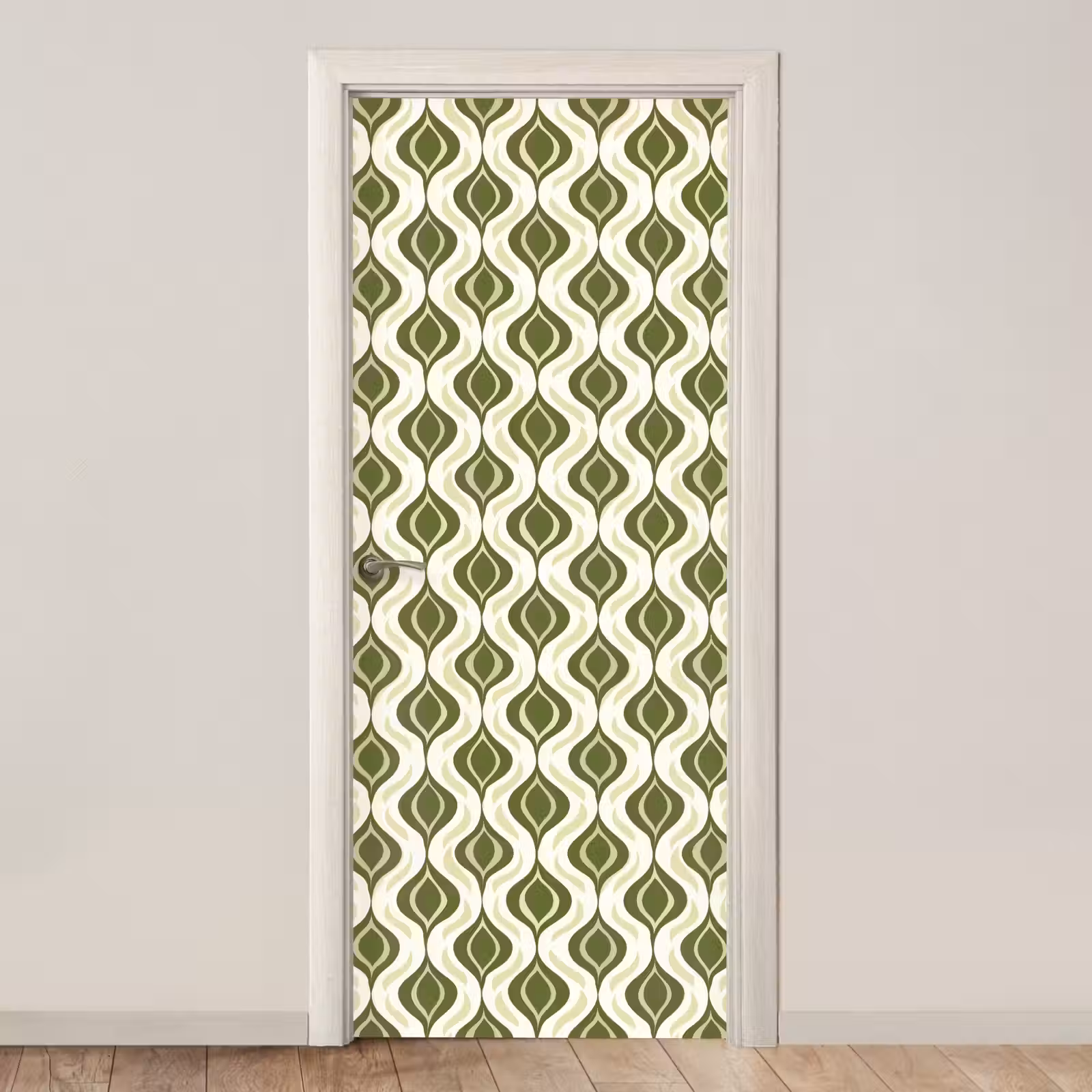 Deursticker - Patroon - Retro - Groen — 1