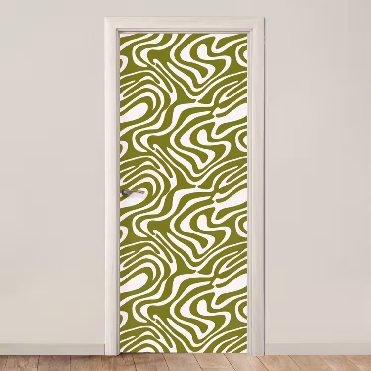 Deursticker - Lijnpatroon - Groen - Organisch — 1