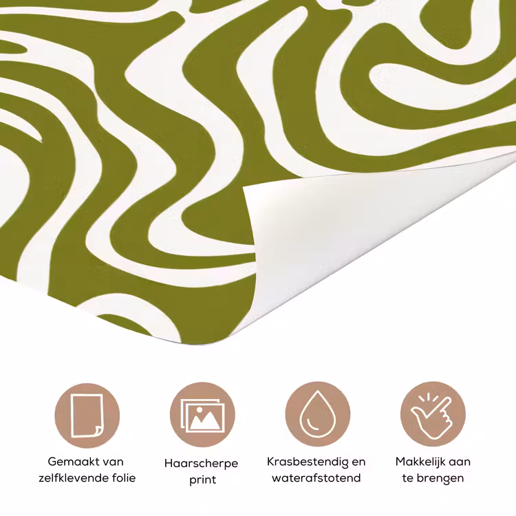 Deursticker - Lijnpatroon - Groen - Organisch — 3