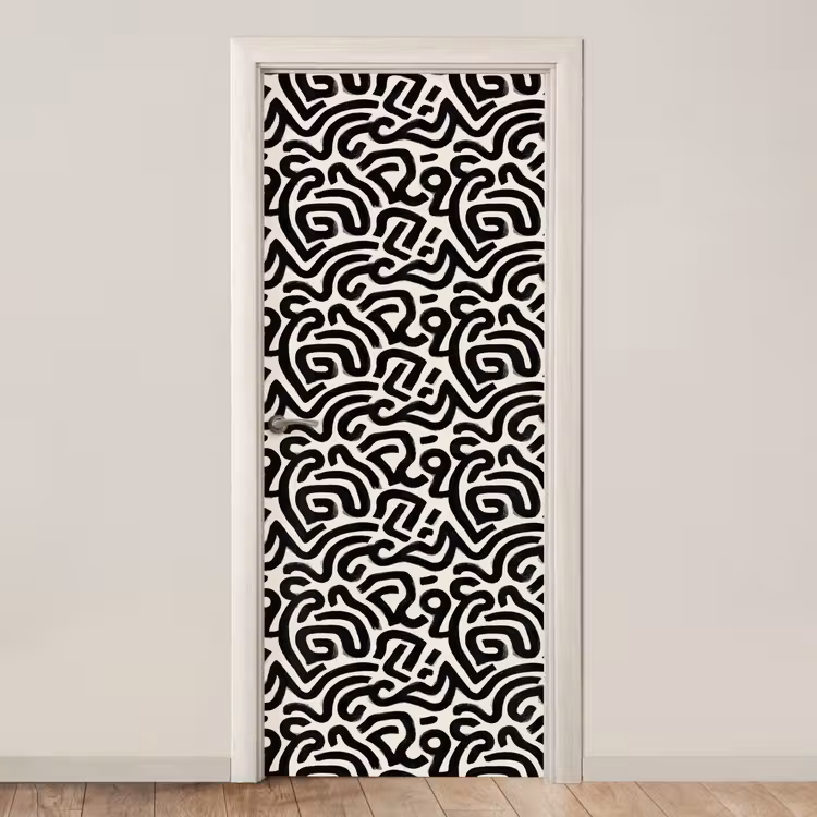 Deursticker - Modern - Abstract - Zwart — 1