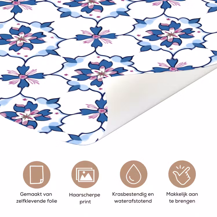 Deursticker - Modern - Patroon - Blauw - Roze — 3
