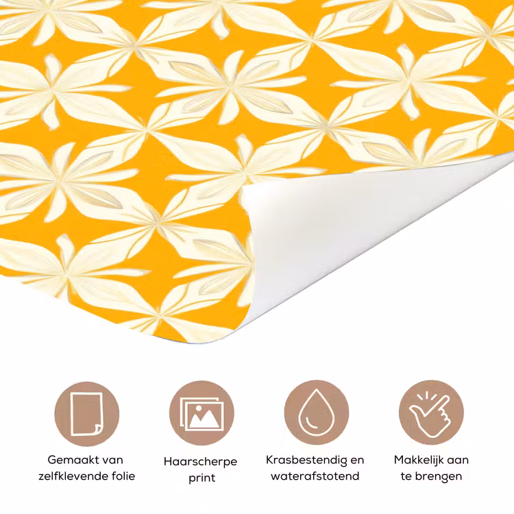 Deursticker - Patroon - Retro - Geel — 3