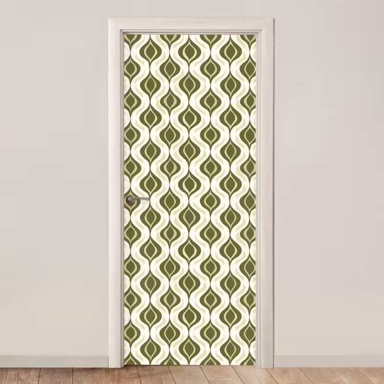 Deursticker - Patroon - Retro - Groen — 1