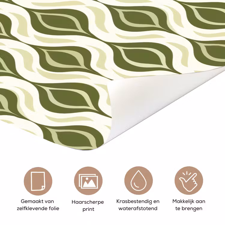 Deursticker - Patroon - Retro - Groen — 3