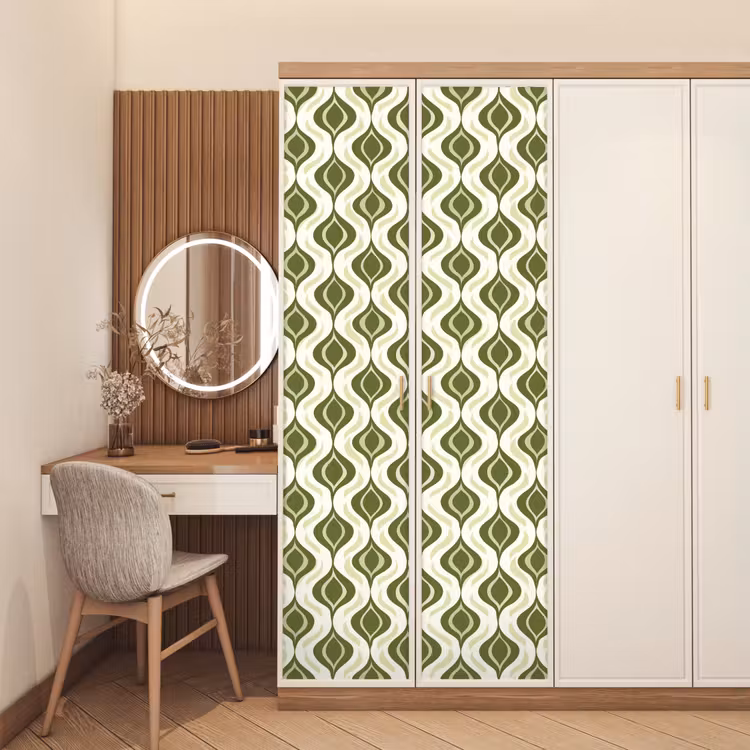 Deursticker - Patroon - Retro - Groen — 5