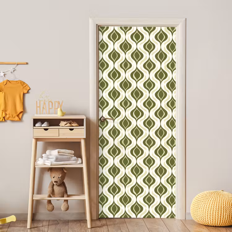 Deursticker - Patroon - Retro - Groen — 6