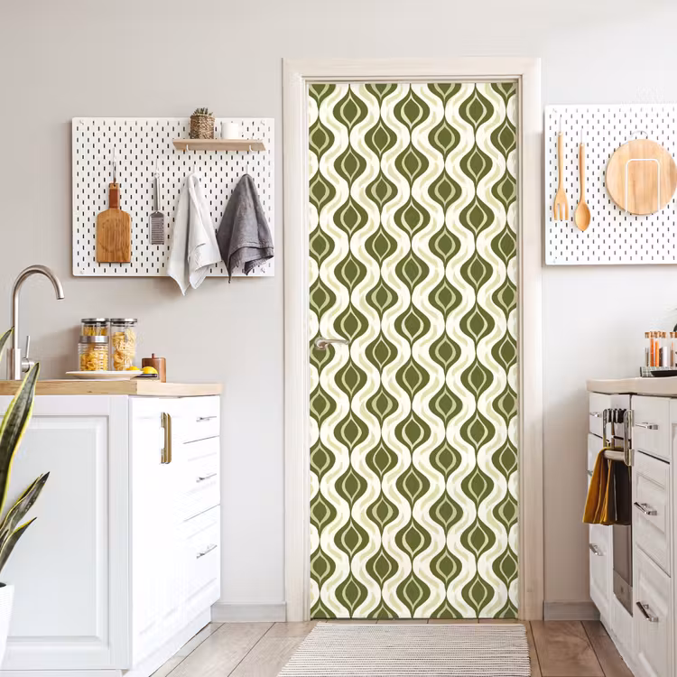 Deursticker - Patroon - Retro - Groen — 7