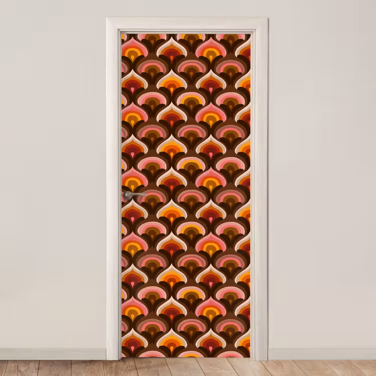 Deursticker - Patroon - Retro - Kleurrijk — 1