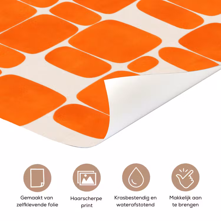 Deursticker - Patroon - Retro - Oranje — 3