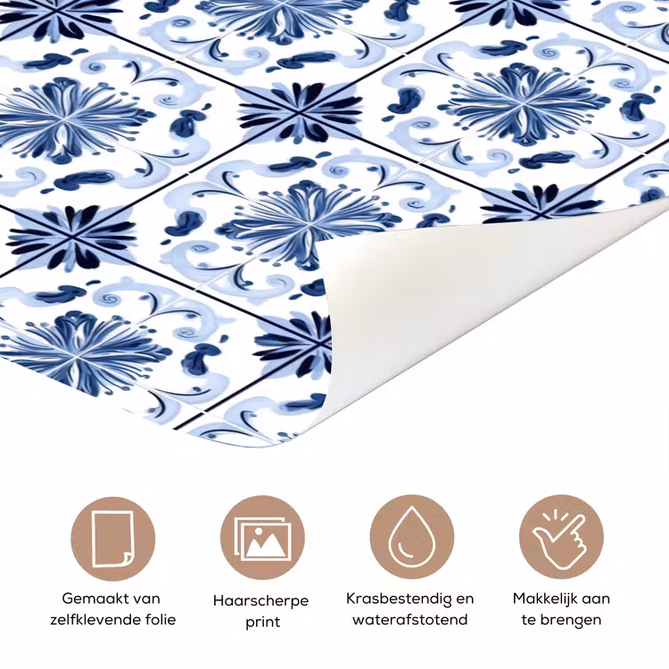 Deursticker - Patroon - Tegel - Blauw — 3