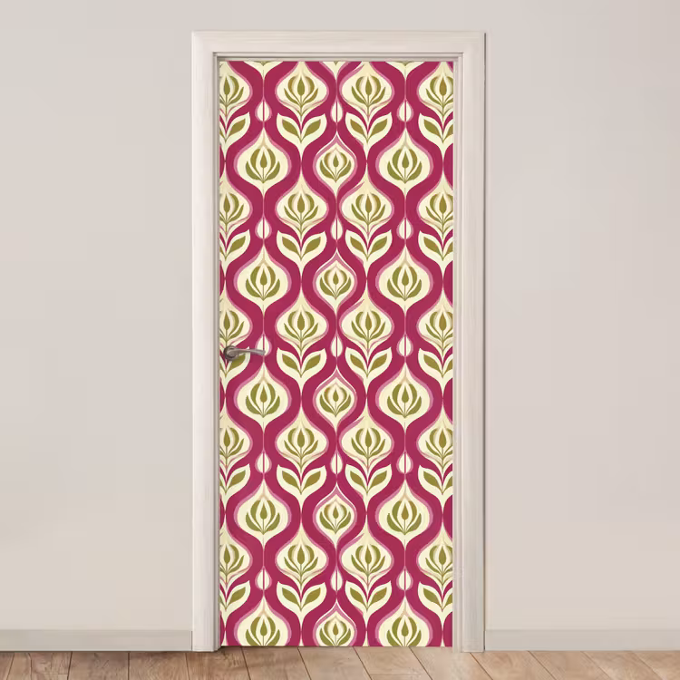 Deursticker - Retro - Floraal - Paars — 1