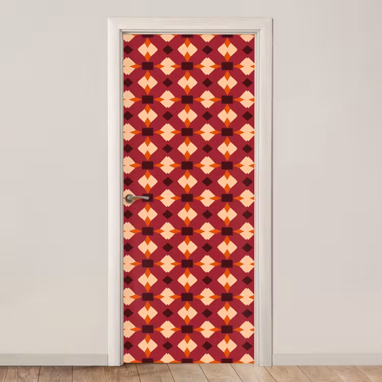 Deursticker - Retro - Patroon - Kleurrijk — 1