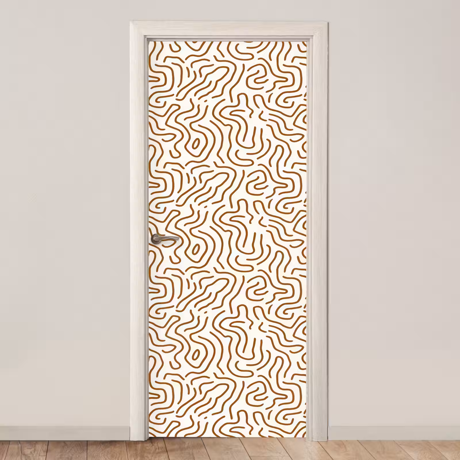 Deursticker - Minimalistisch - Patroon - Terracotta — 1