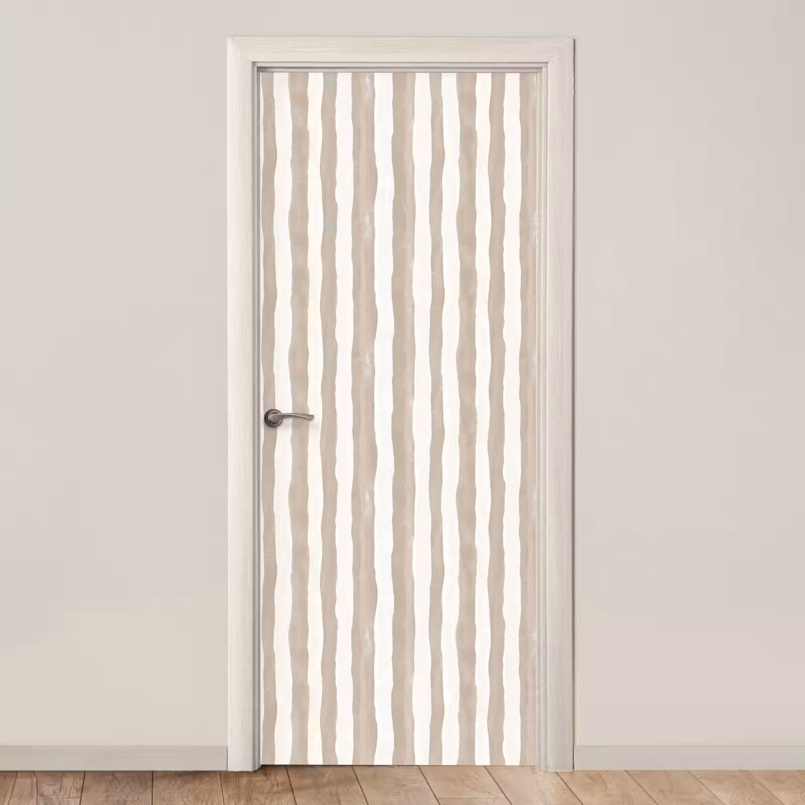 Deursticker - Minimalistisch - Strepen - Beige — 1