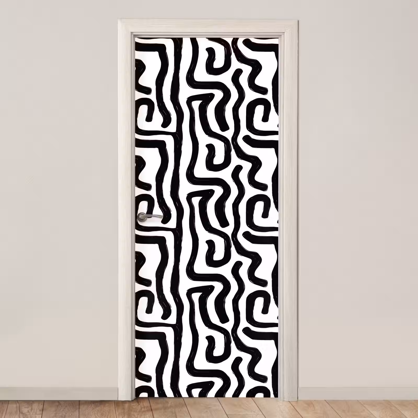 Deursticker - Modern - Lijnen - Zwart — 1