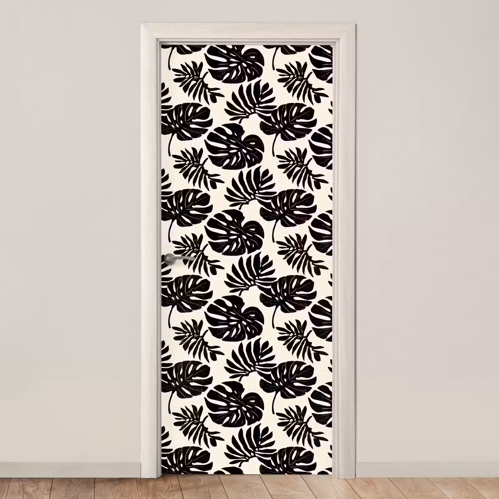 Deursticker - Modern - Monstera - Zwart — 1