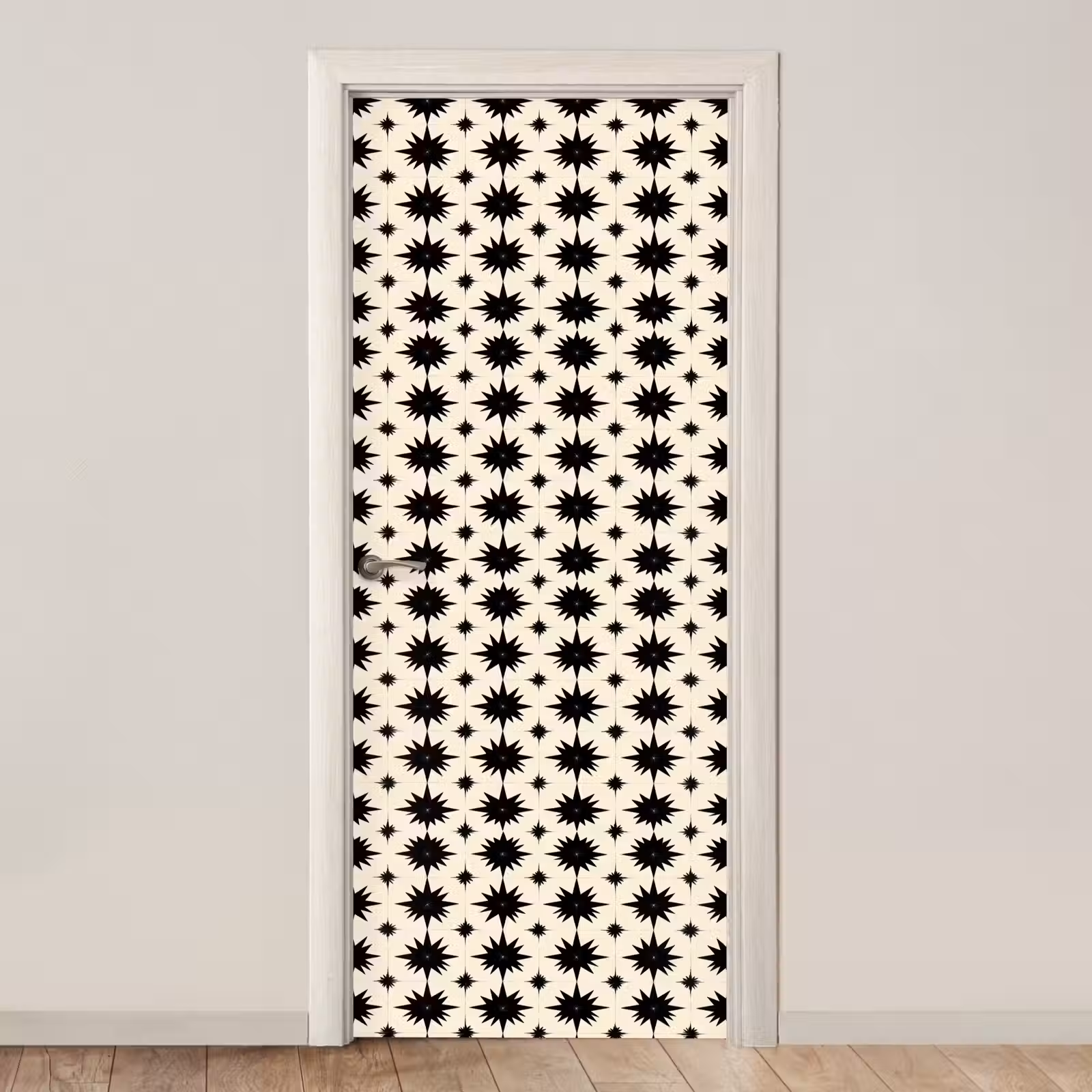 Deursticker - Stervormen - Geometrisch - Zwart — 1