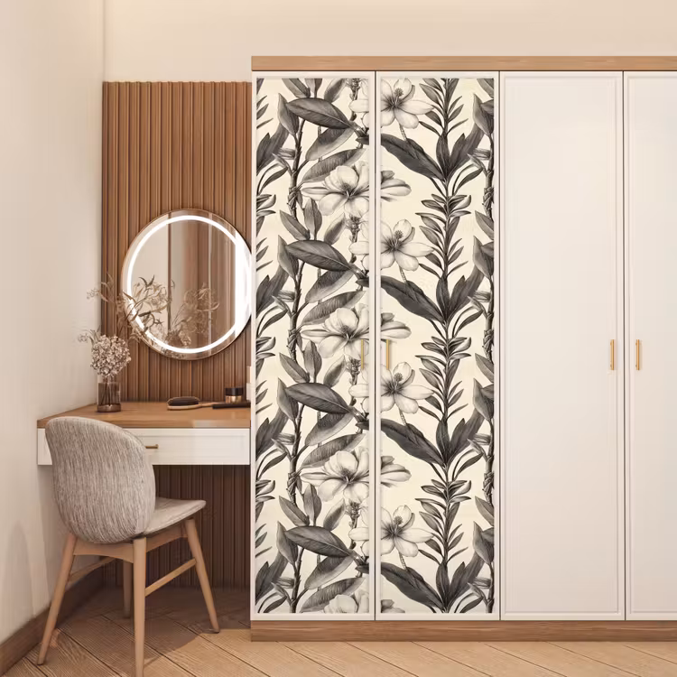Deursticker - Klassiek - Botanisch - Zwart - Beige — 5