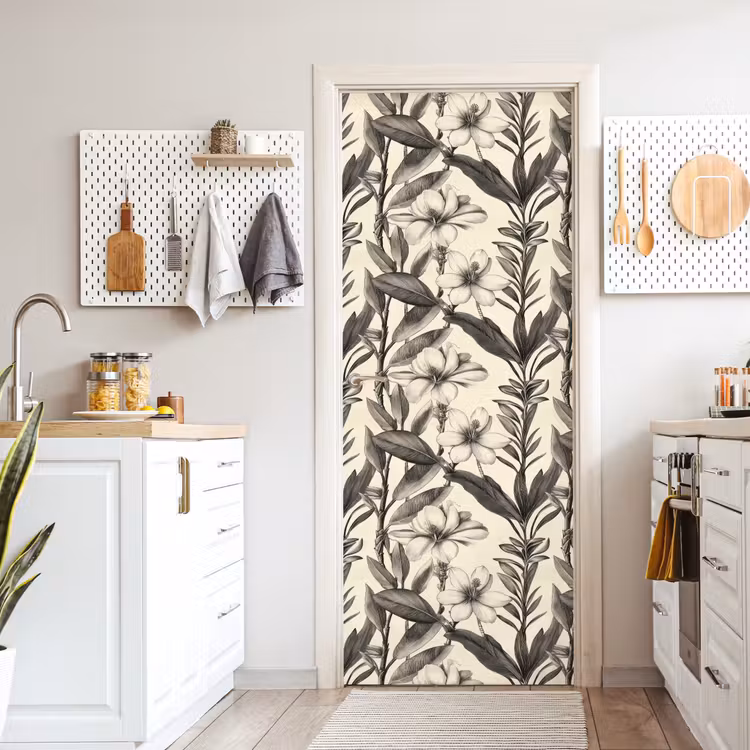 Deursticker - Klassiek - Botanisch - Zwart - Beige — 7