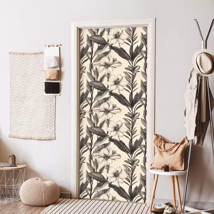 Deursticker - Klassiek - Botanisch - Zwart - Beige — 8